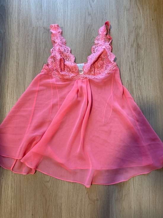 La SENZA Other - La SENZA Coral Pink Lace Babydoll Chemise